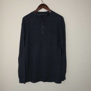 Men's Wolverine Walden Long Sleeve Henley Shirt Navy Size ?